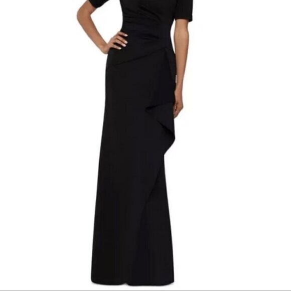 XSCAPE Black SCUBA Ruched NWT Size 16 - Picture 8 of 15